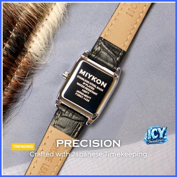 Genuine Leather Band Square Tank Dress Watch with Japanese Quartz Movement main image 5